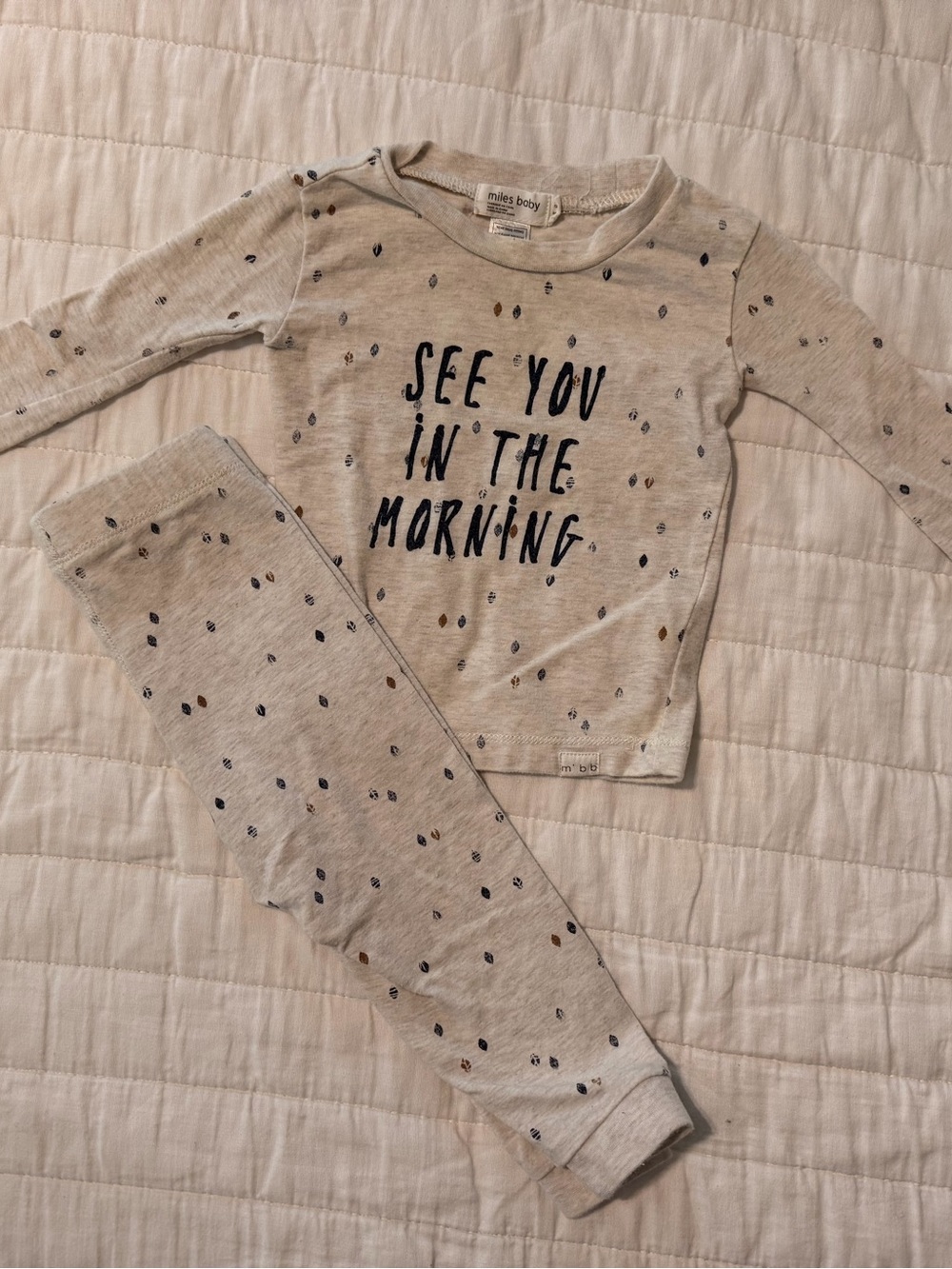 Miles Baby Cream 'See You in the Morning' Kids Pajama Set